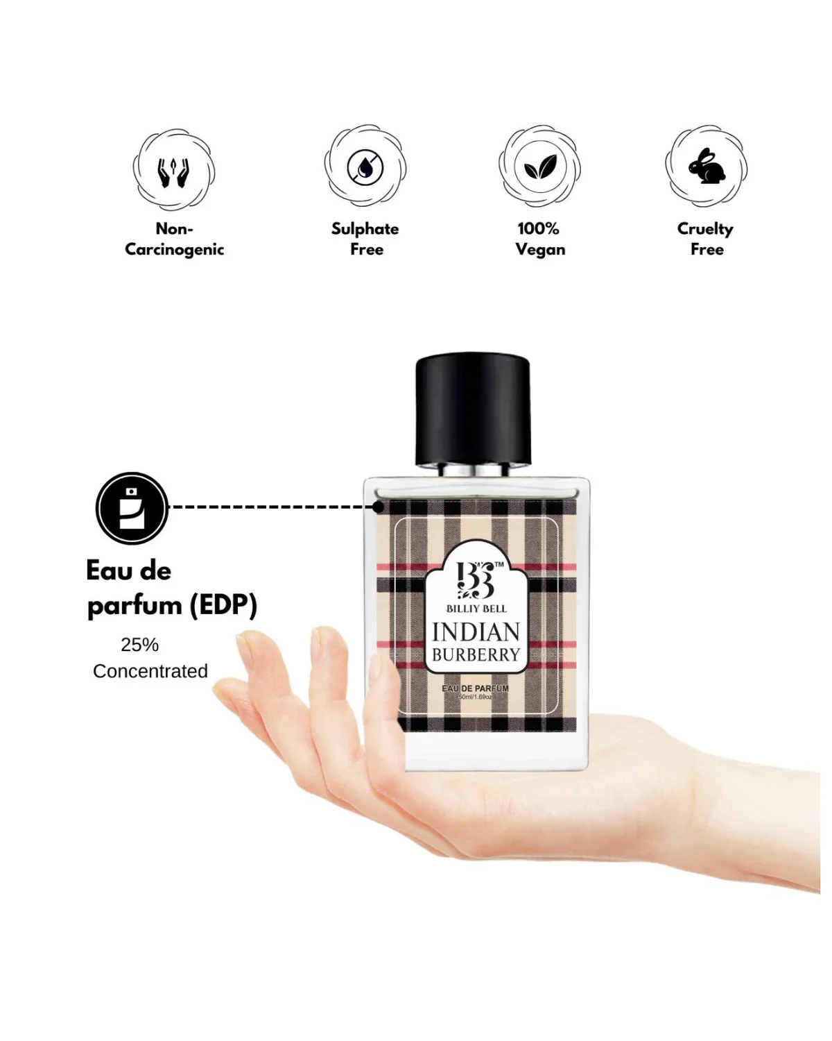 Billiy Bell Indian Burberry Eau De Parfum for Men – 50ml / 1.69 fl oz – Long-Lasting Citrus, Amber & Vanilla Fragrance image 3